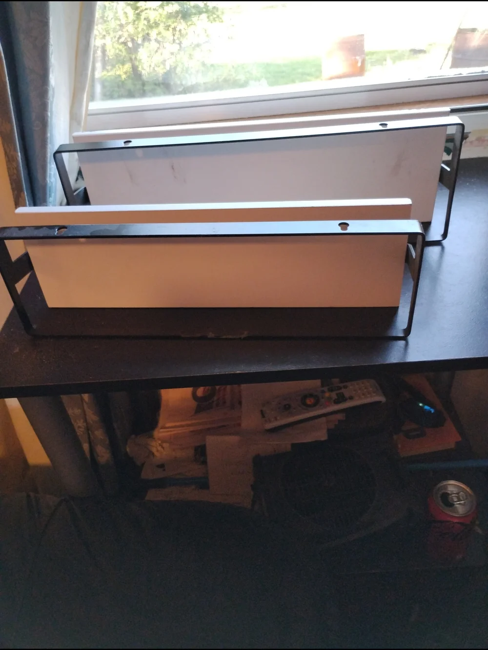 White and Black Wall Shelf Set - Modern Floating Bathroom Shelves